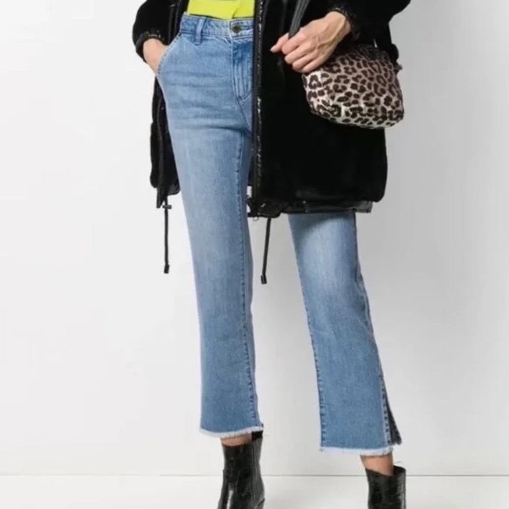 Michael Kors High Waist Frayed Hem Sky Blue Denim Jeans…Size 8